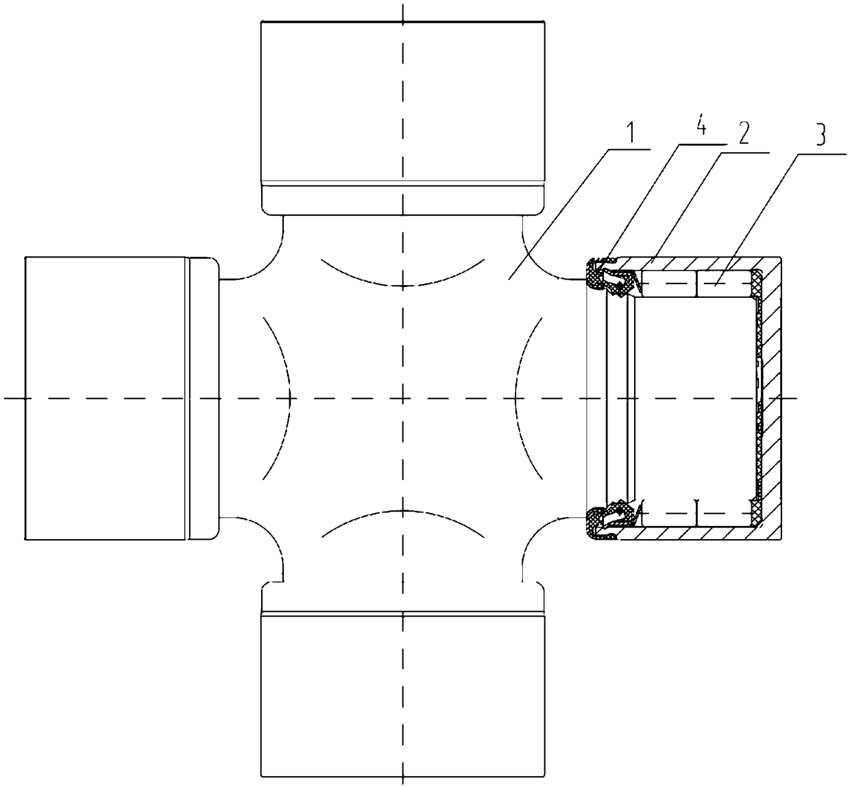 High-bearing and long-life cross-shaft universal joint