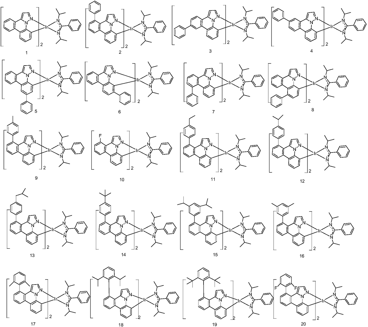 Iridium-containing coordination compound and organic light-emitting device thereof