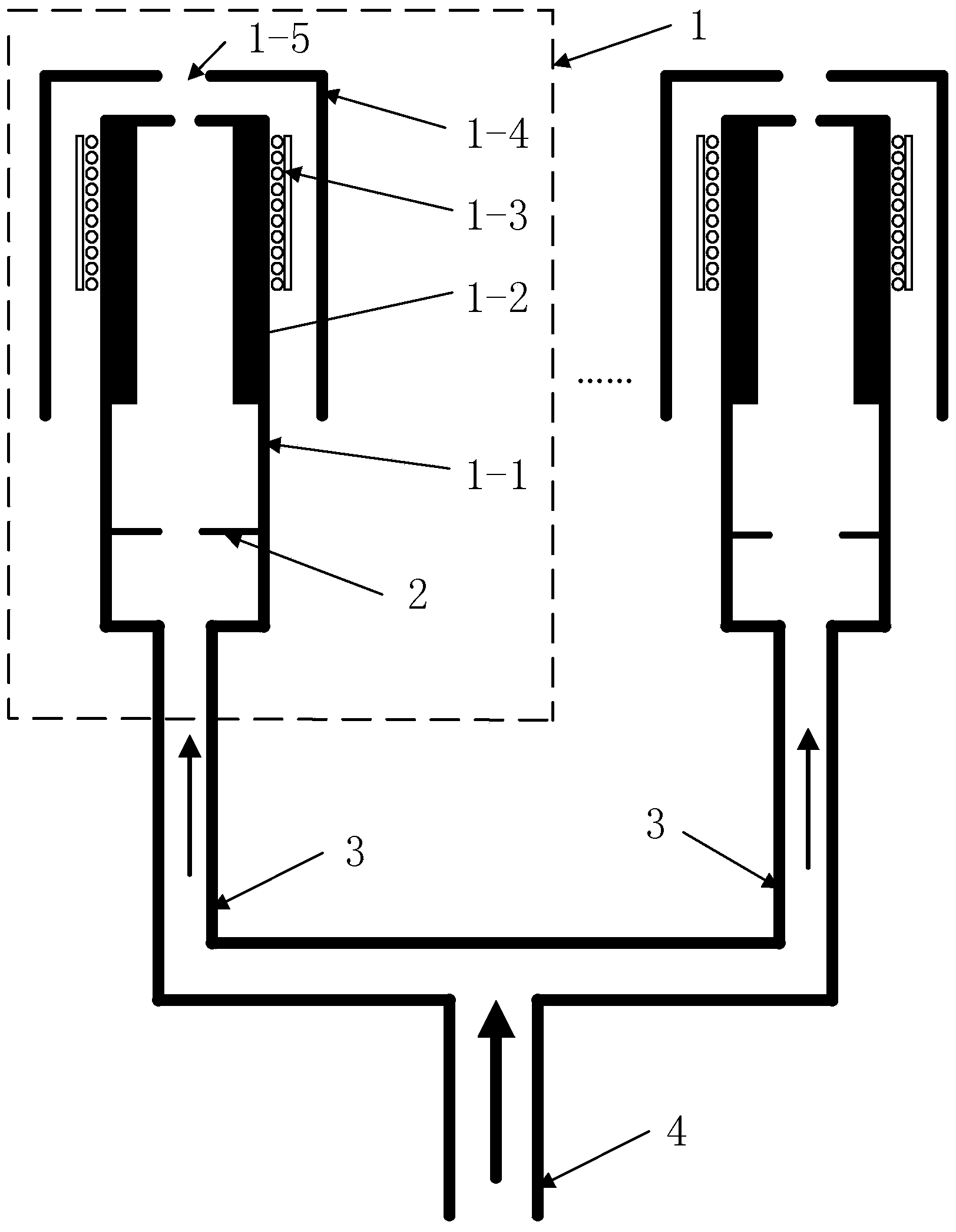 Work circuit achieving stable parallel connection of multiple hollow cathodes and work method of work circuit