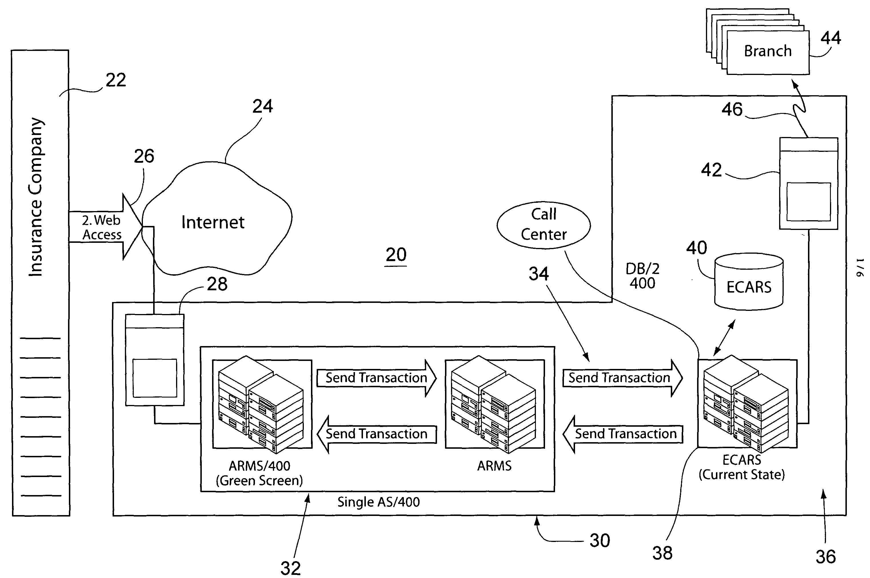 Business to business computer system for communicating and processing rental car reservations using web services