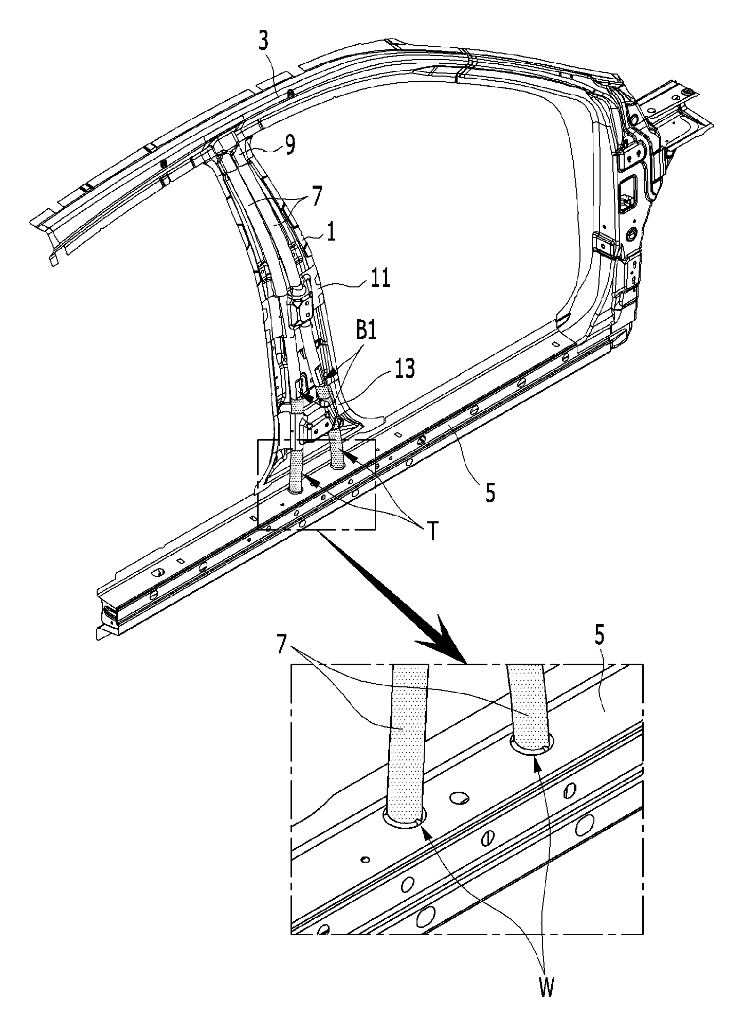 Center pillar reinforcement unit for vehicle