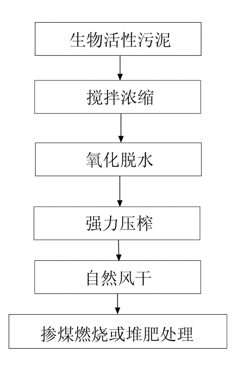 Reducing and recycling treatment method for biological activated sludge