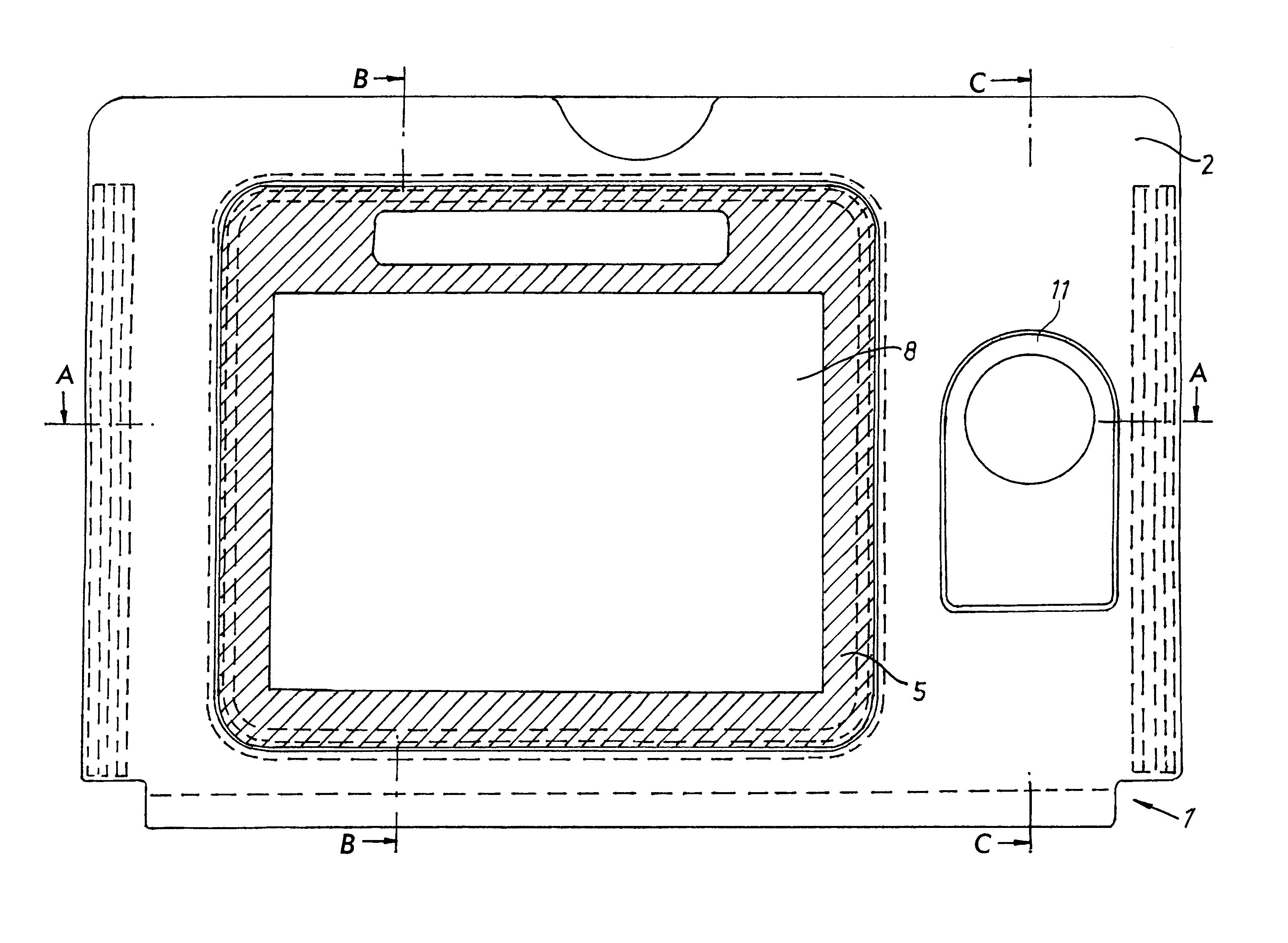 Folding table for a seat in a means of transportation