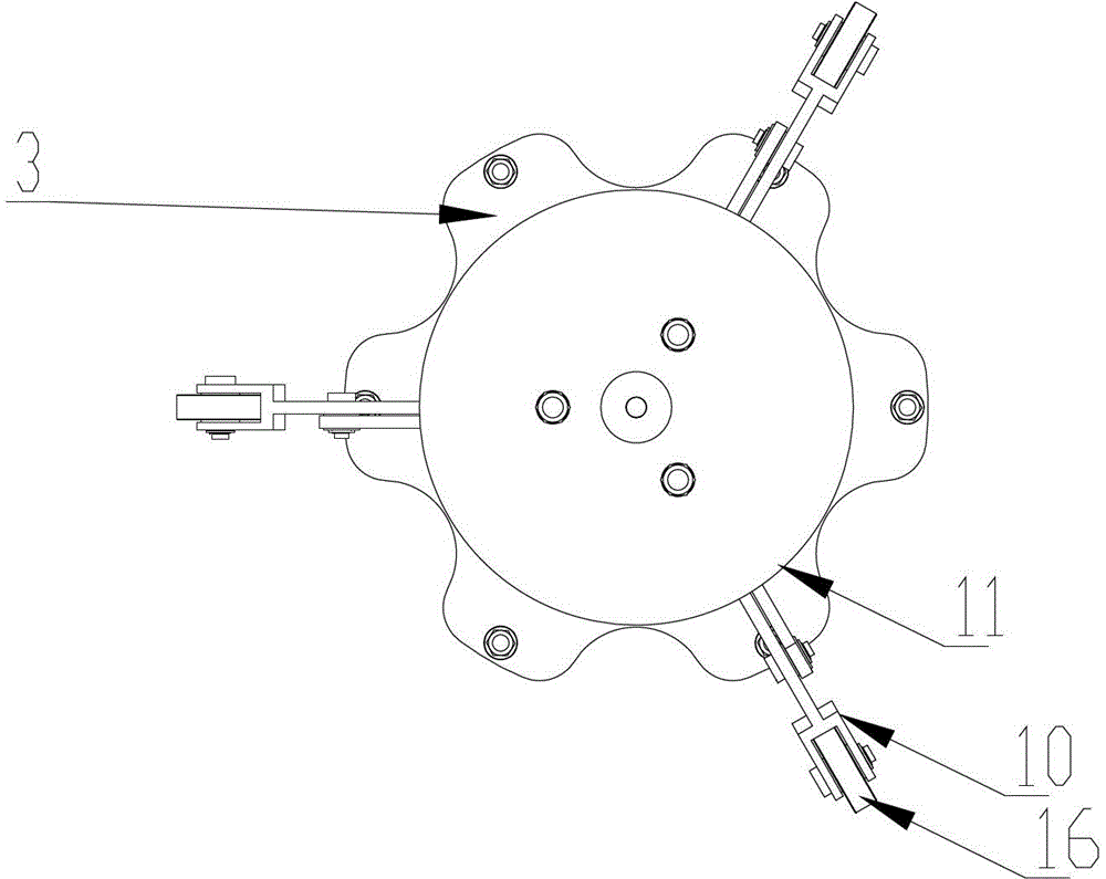 Double-layer adaptive three-point umbrella-type pipe inner wall support device with limit