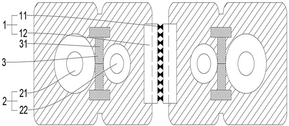 Butterfly-shaped optical cable photoelectric hybrid cable with double-side-by-side structure and preparation method thereof