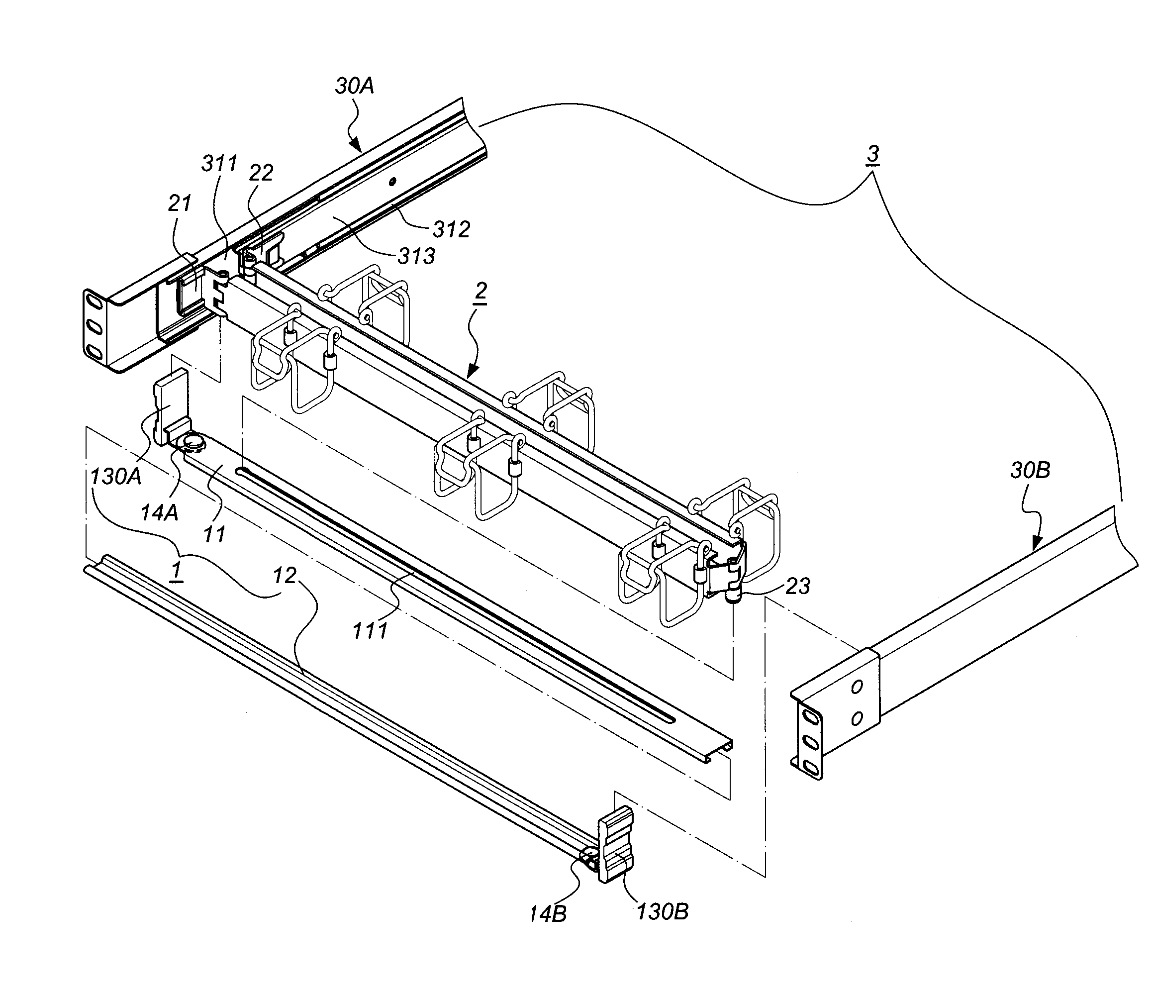 Support slide assembly for cable management arm