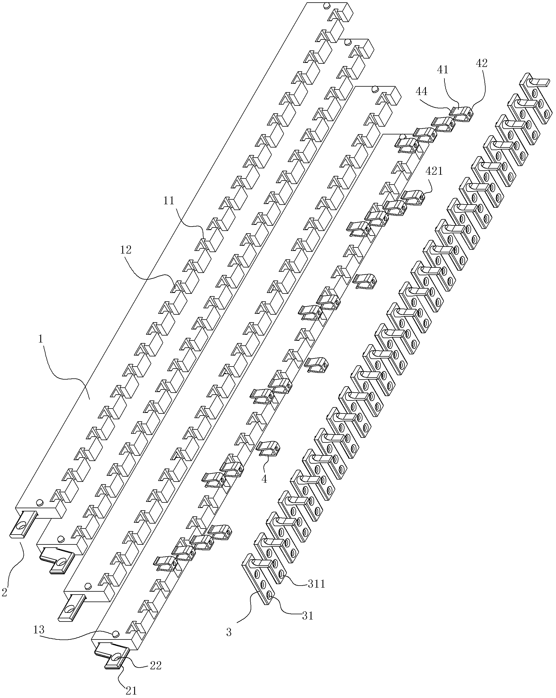 Combined-type current distribution device