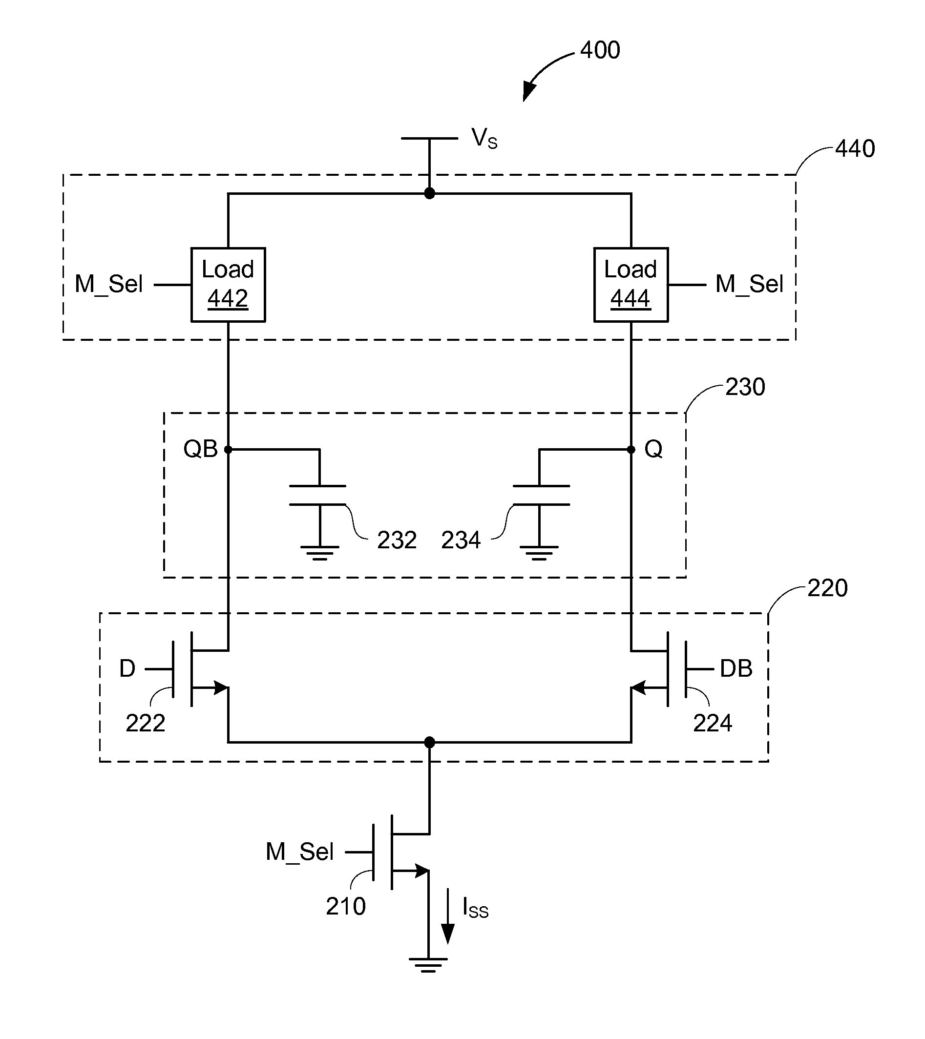 Low power frequency divider using dynamic modulated-load latch