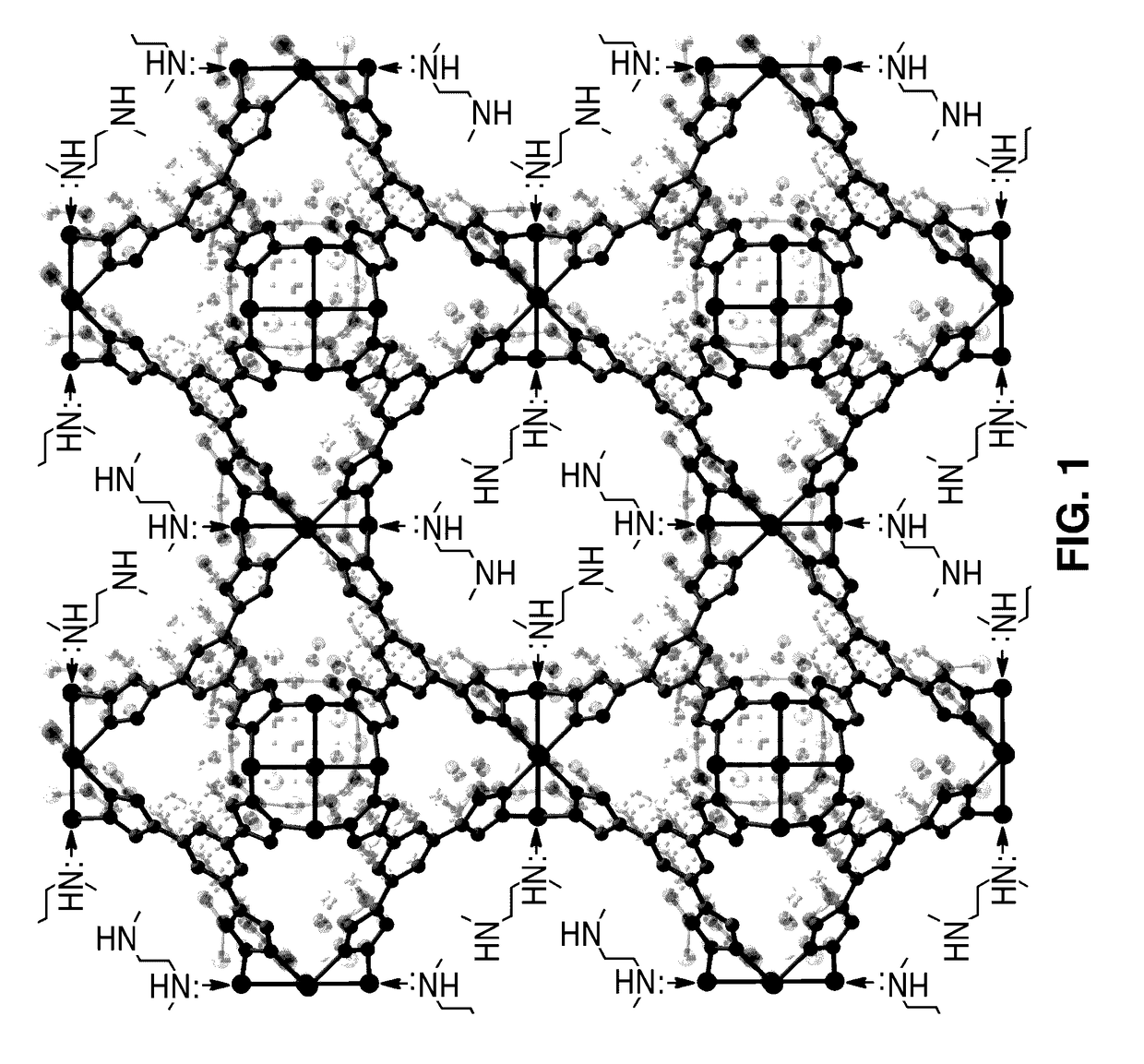 Alkylamine functionalized metal-organic frameworks for composite gas separations