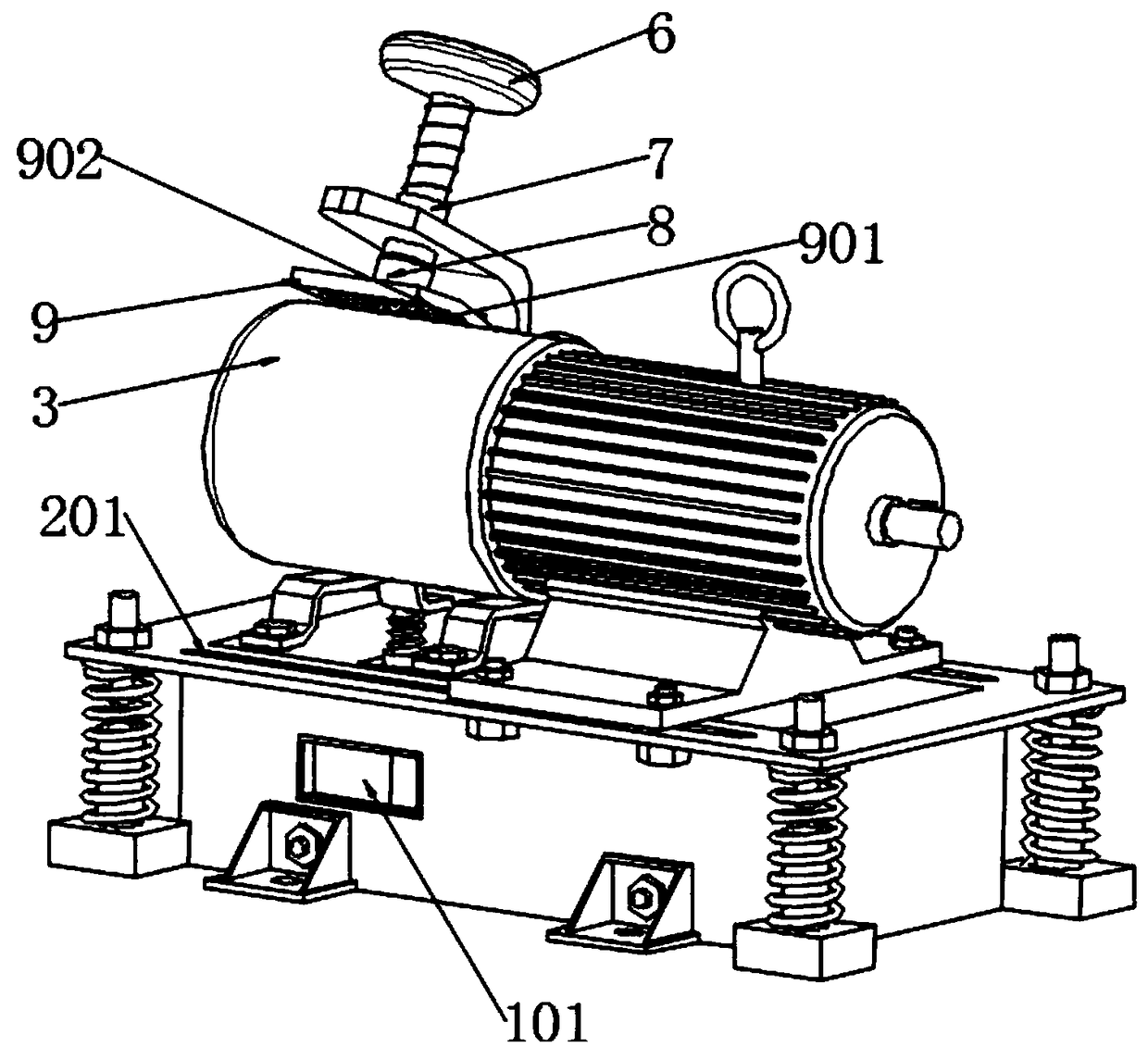 Motor damping base of multi-vibration structure