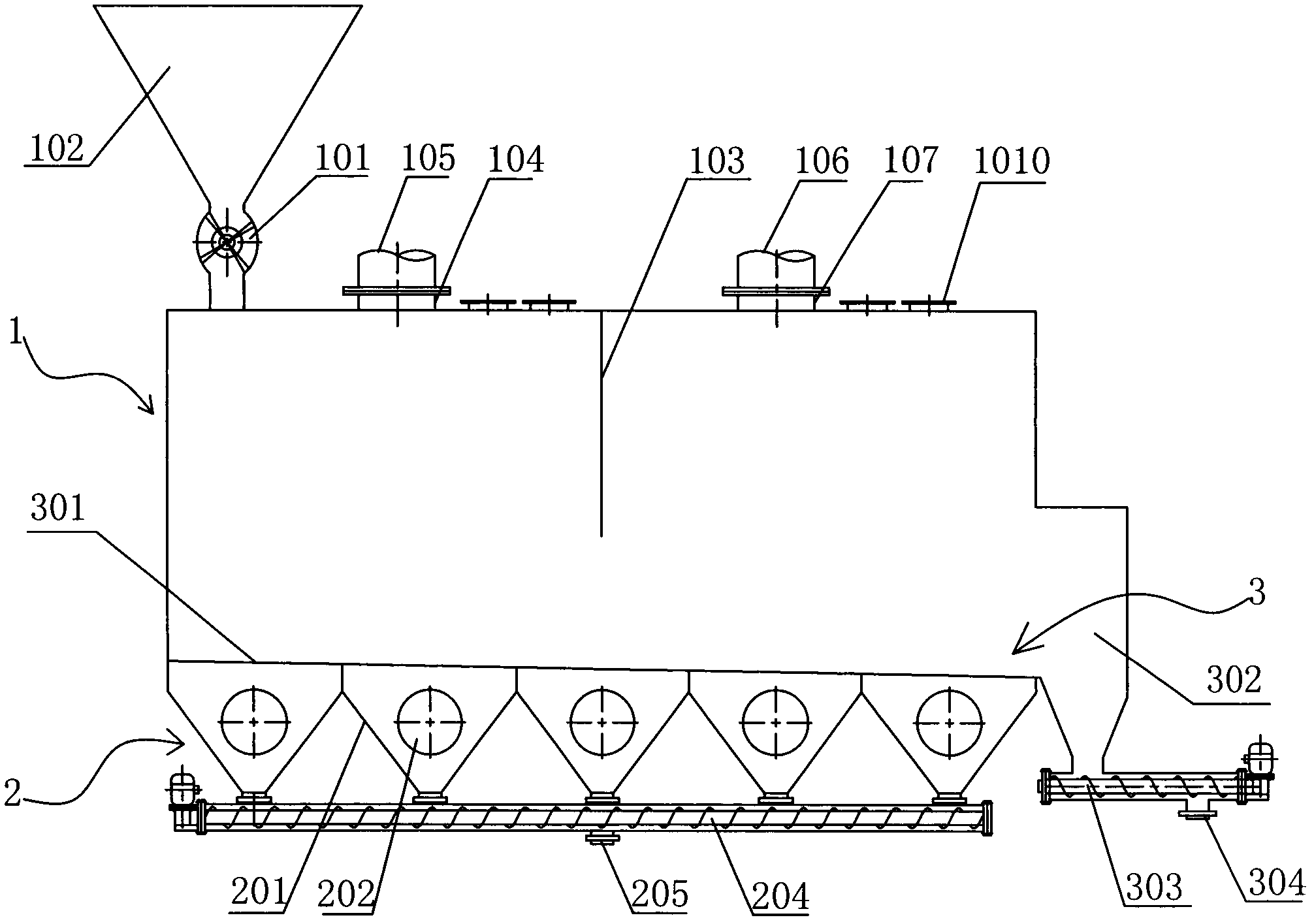 Full-fluidized jet fluidized bed damping machine and novel damping process