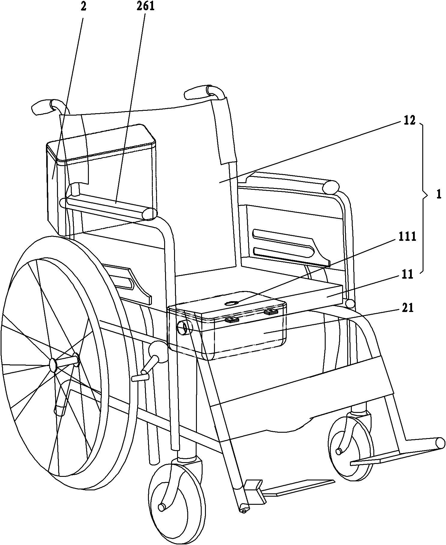 Wheel chair type putting-on free excrement automatic cleaning machine