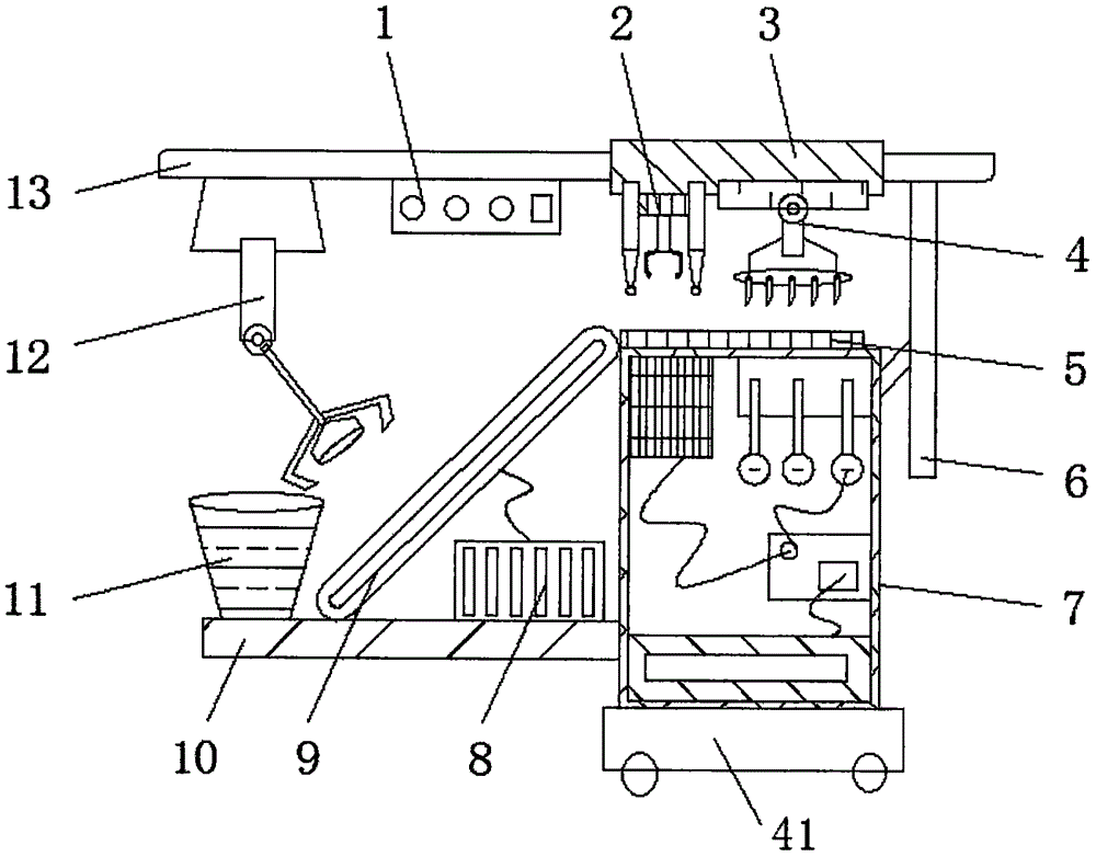 Full-automatic welded pipe feeding device convenient to move