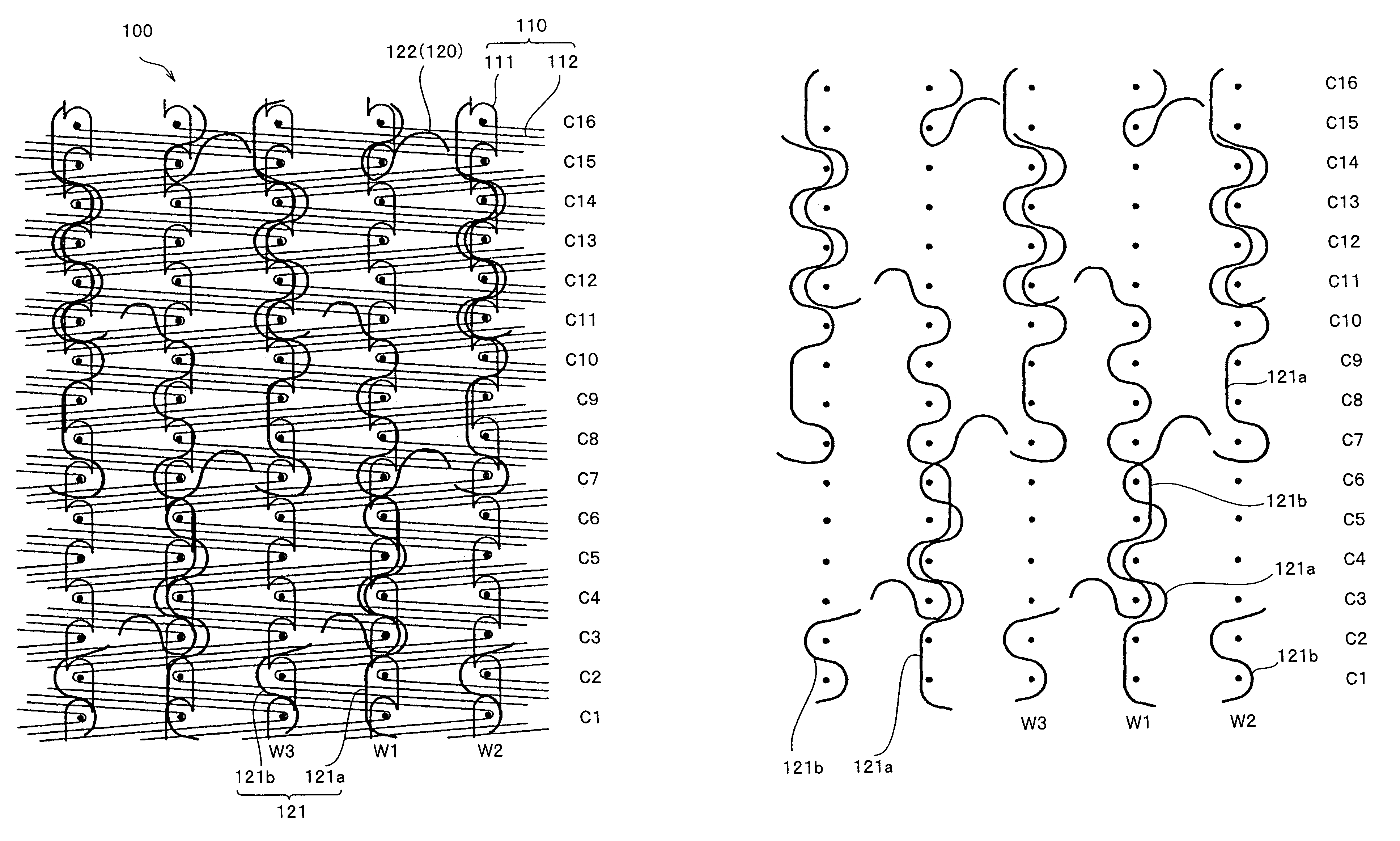 Knitted surface fastener