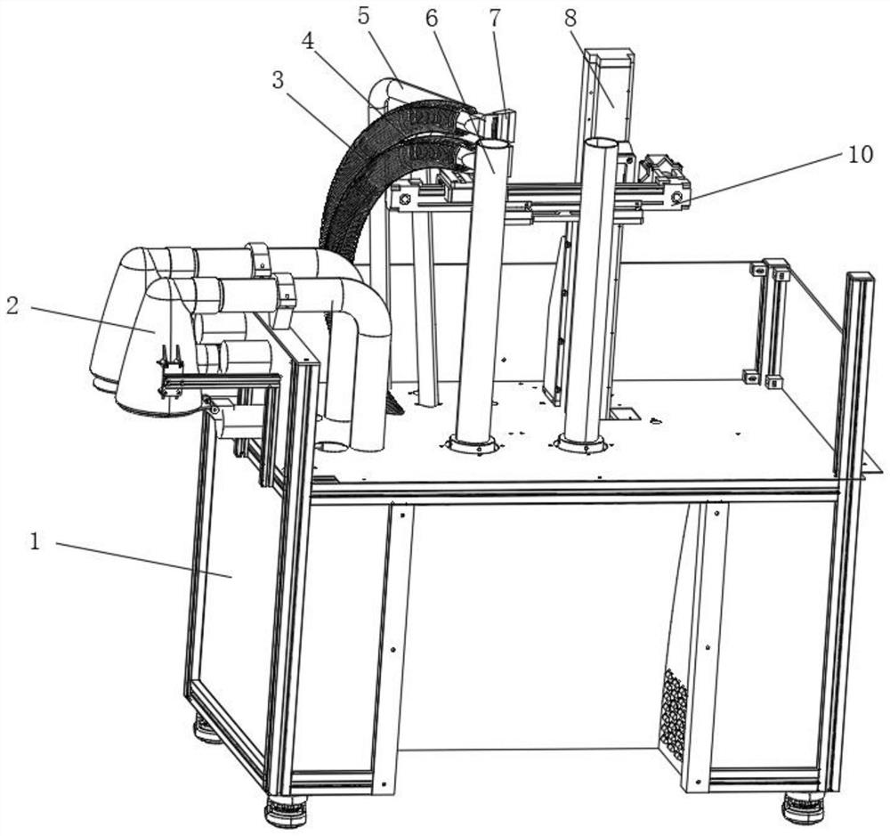 Novel thread trimming and sock turning all-in-one machine