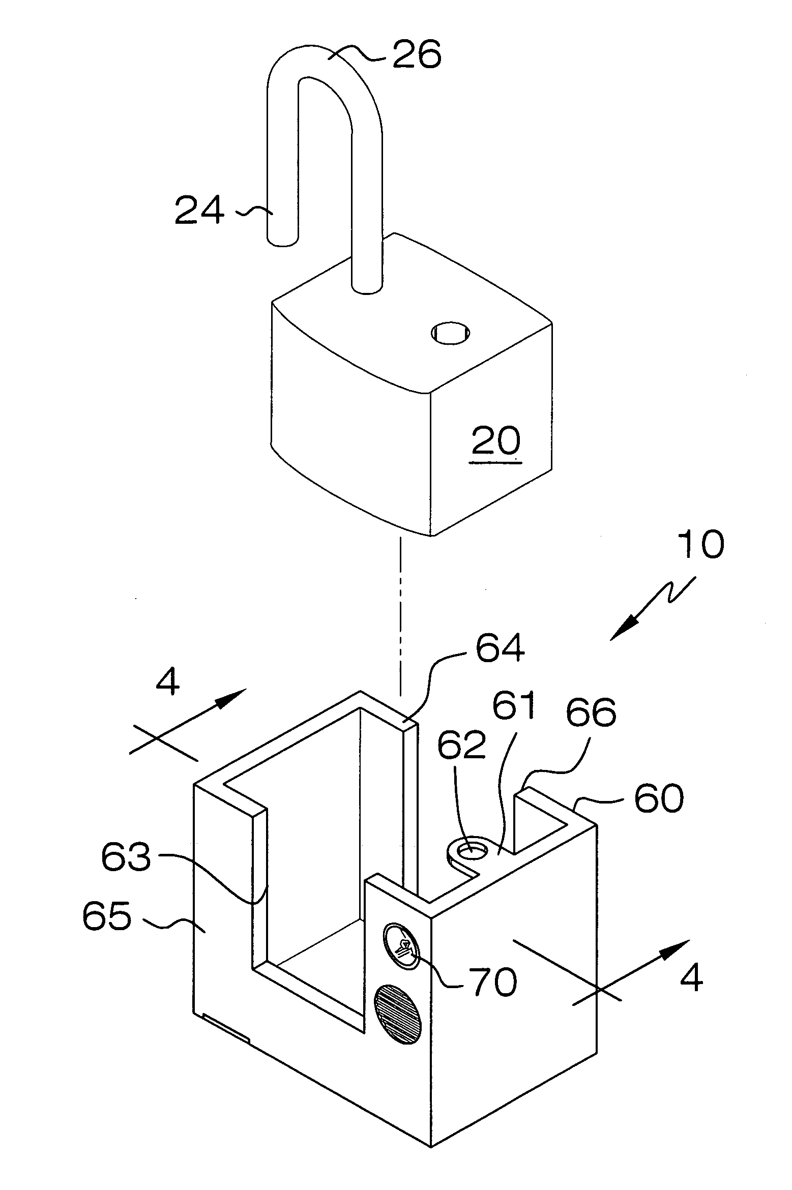 Combined padlock housing and acoustic notification device