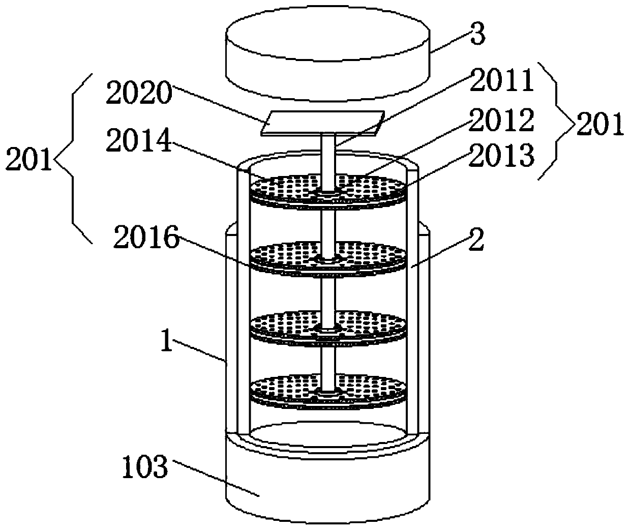 Debris-separated tea bucket for hierarchical storage