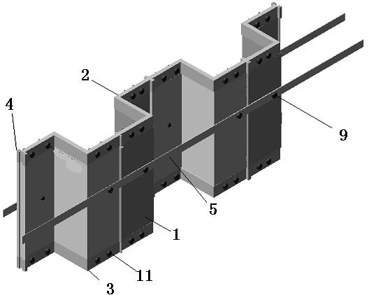 Composite material sheet pile and preparation method thereof