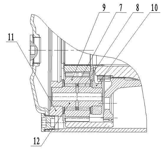 Automobile drive axle wheel-side planet axle with oil duct