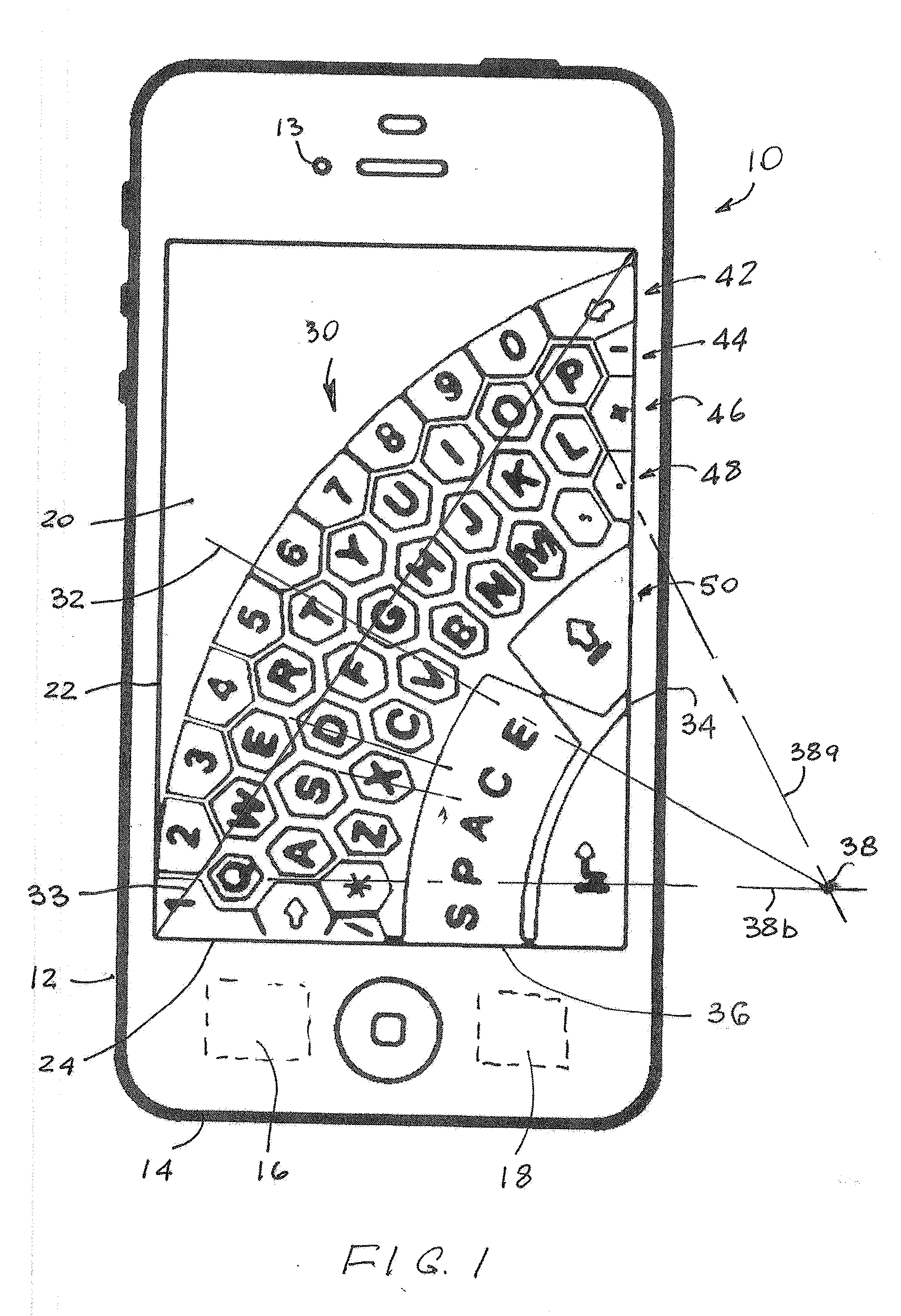 On-Screen Diagonal Keyboard