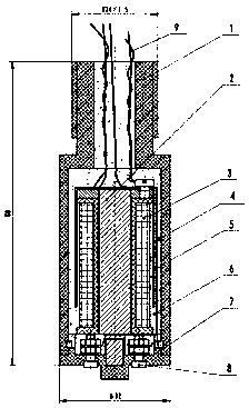 Plug-in type probe used for electromagnetic flowmeter