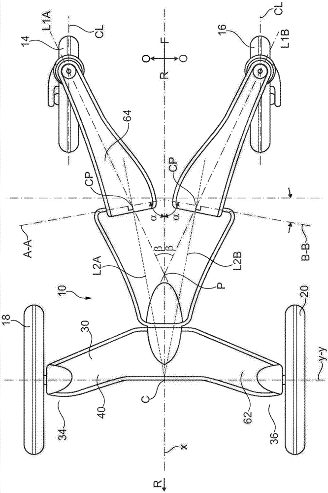 Chassis with high movement suspension