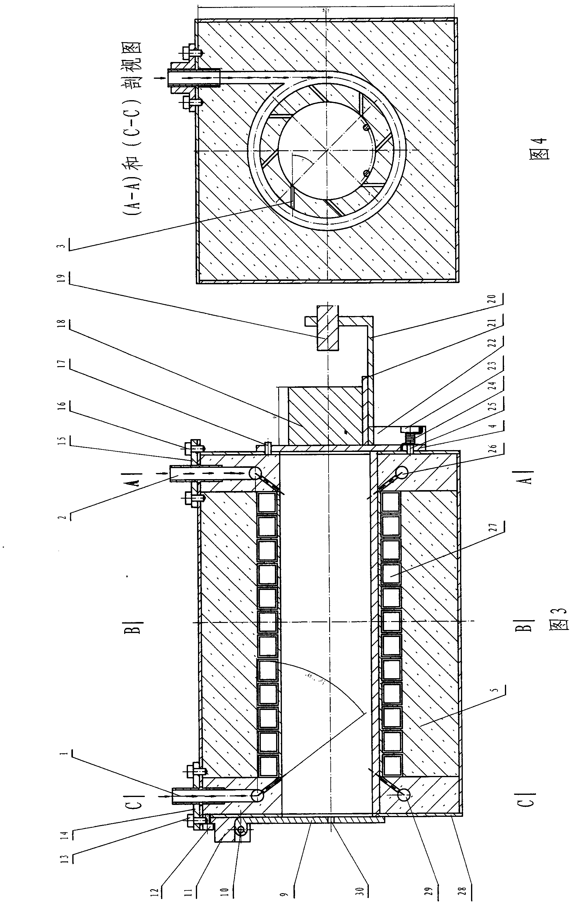 Process for performing non-oxidation technical transformation on common medium-frequency forging furnace