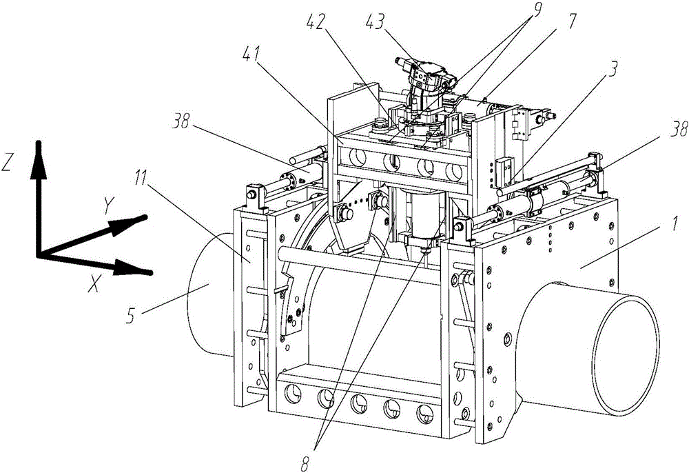 Crossbeam fixing type all-hydraulic driving digital-control friction stitch welding machine with large operating space