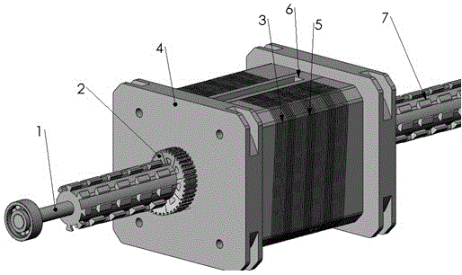 Spiral stepping motor stator and rotor mechanism and spiral stepping motor