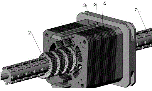 Spiral stepping motor stator and rotor mechanism and spiral stepping motor