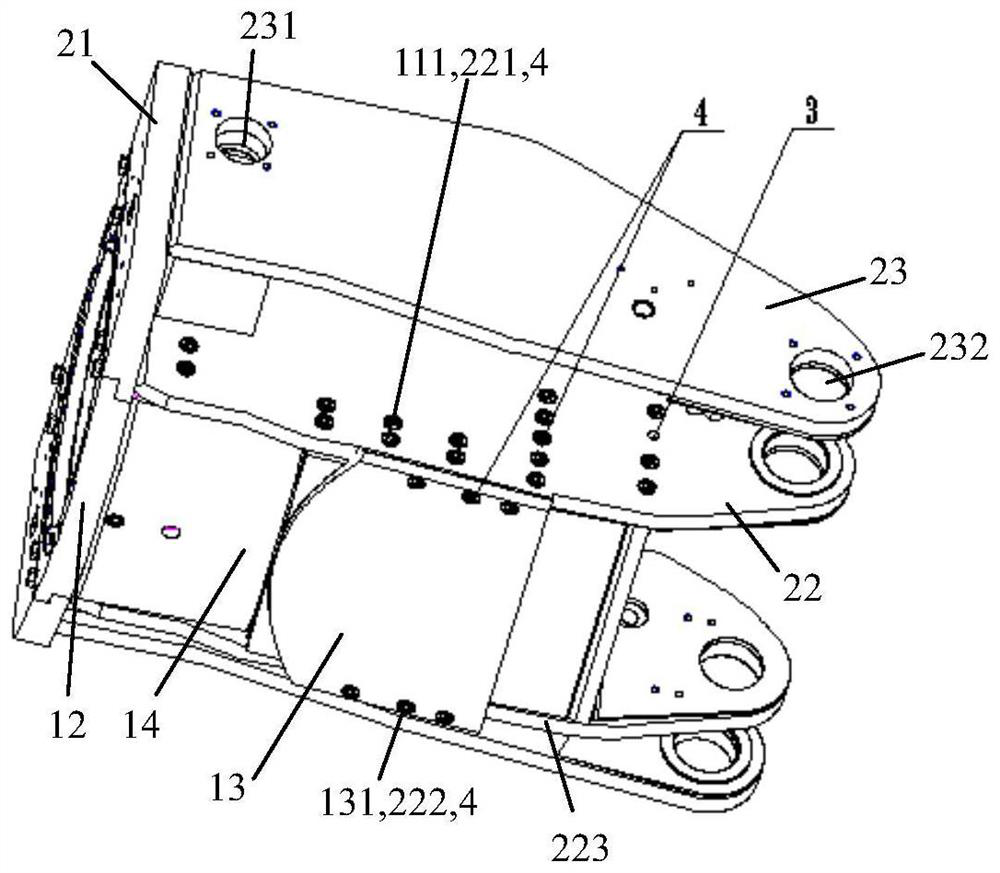 Heading machine motor box body and heading machine