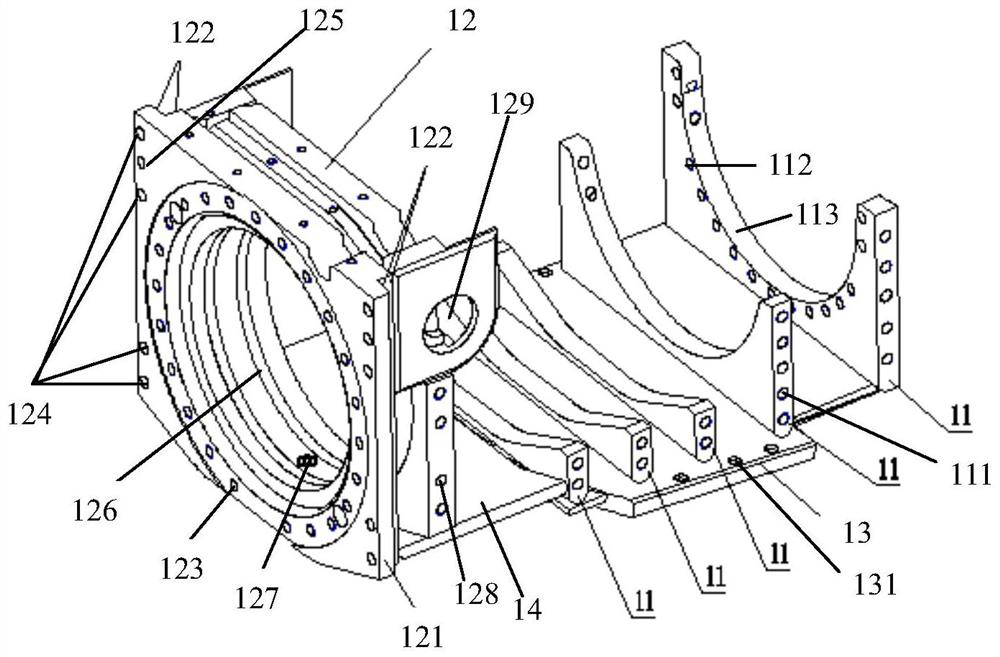 Heading machine motor box body and heading machine