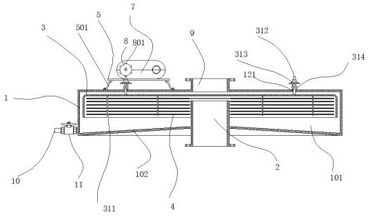 An environmental protection building oil fume treatment device