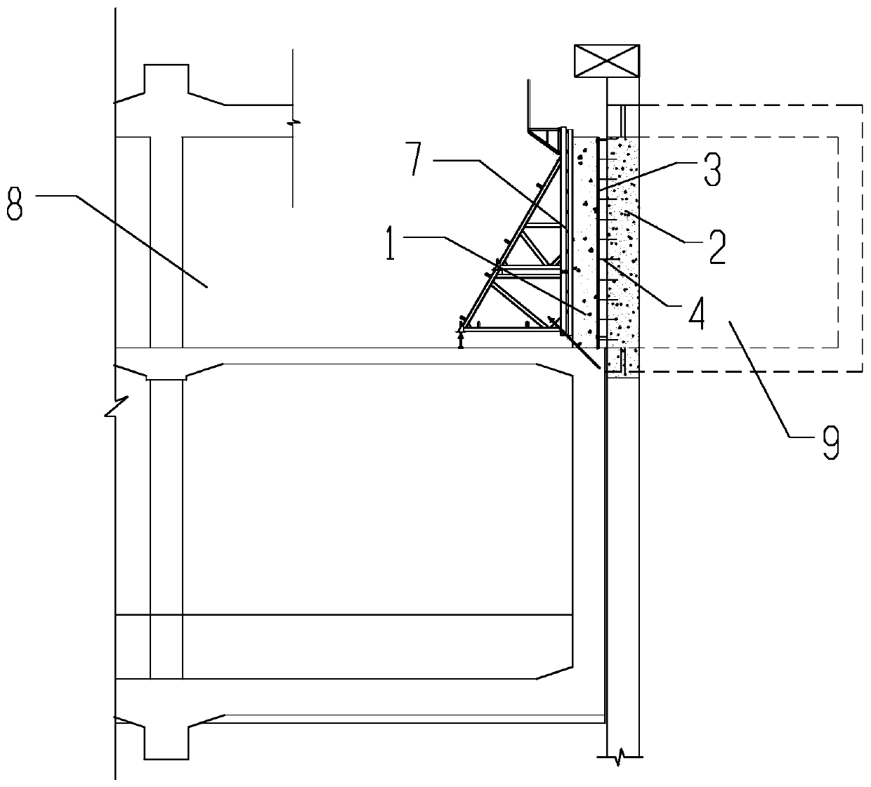 Construction method of air duct structure sharing side wall together with subway station