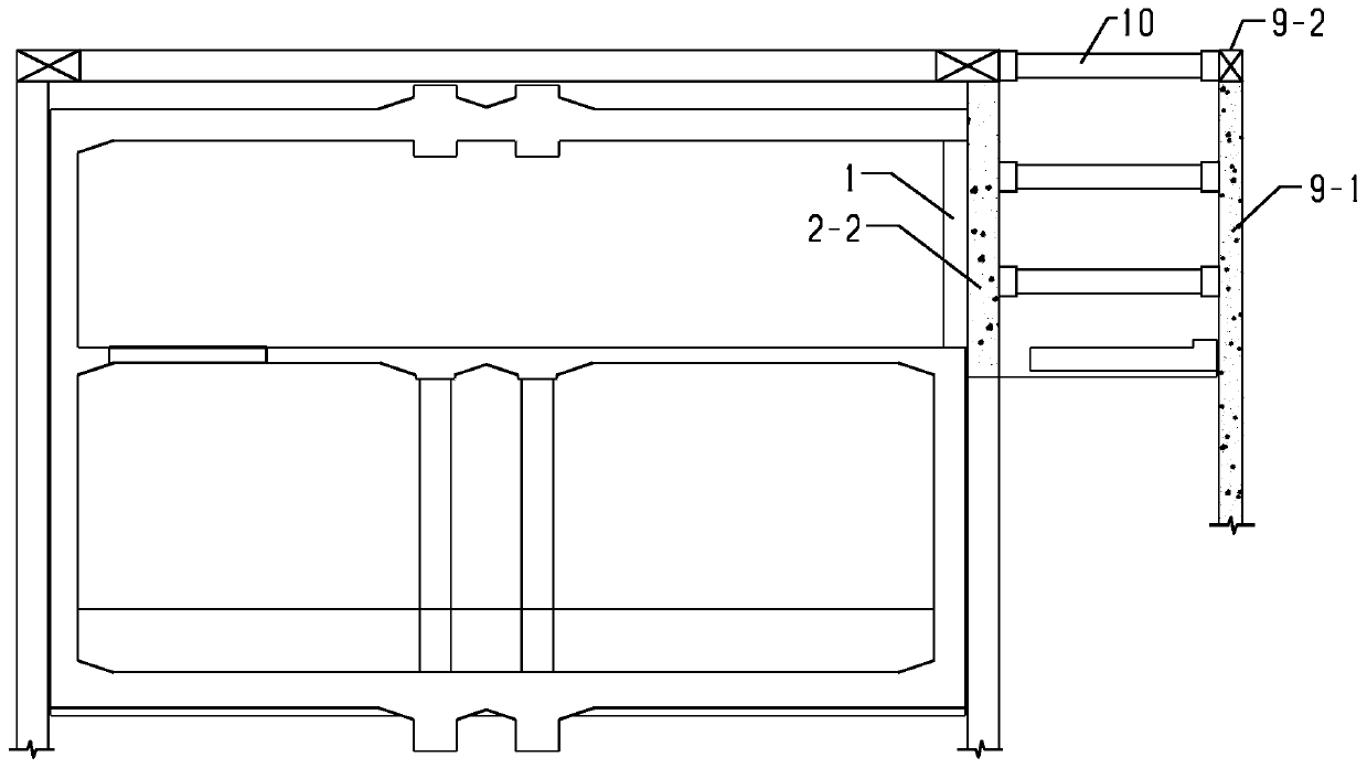 Construction method of air duct structure sharing side wall together with subway station