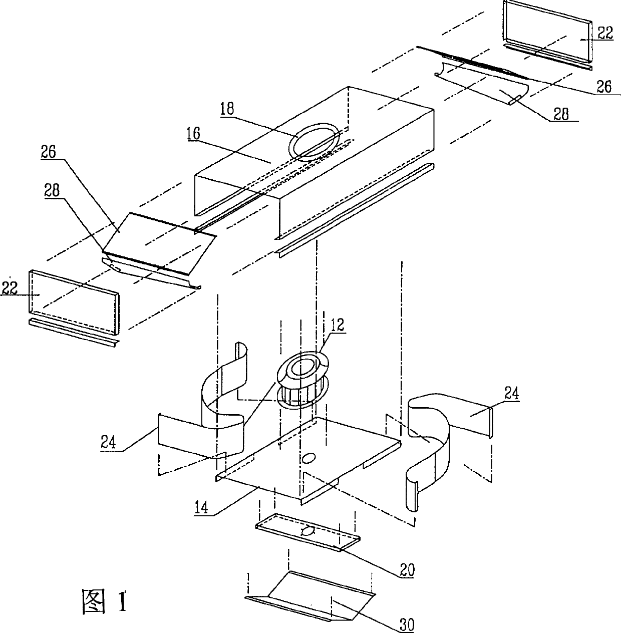 Device and method enabling noise minimization of blower filter