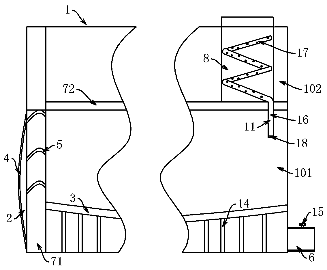 Anti-clogging drainage device used for urban hardened road