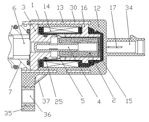 Electric magnet for actuating mechanism magnetic valve of electronic control system of automobile