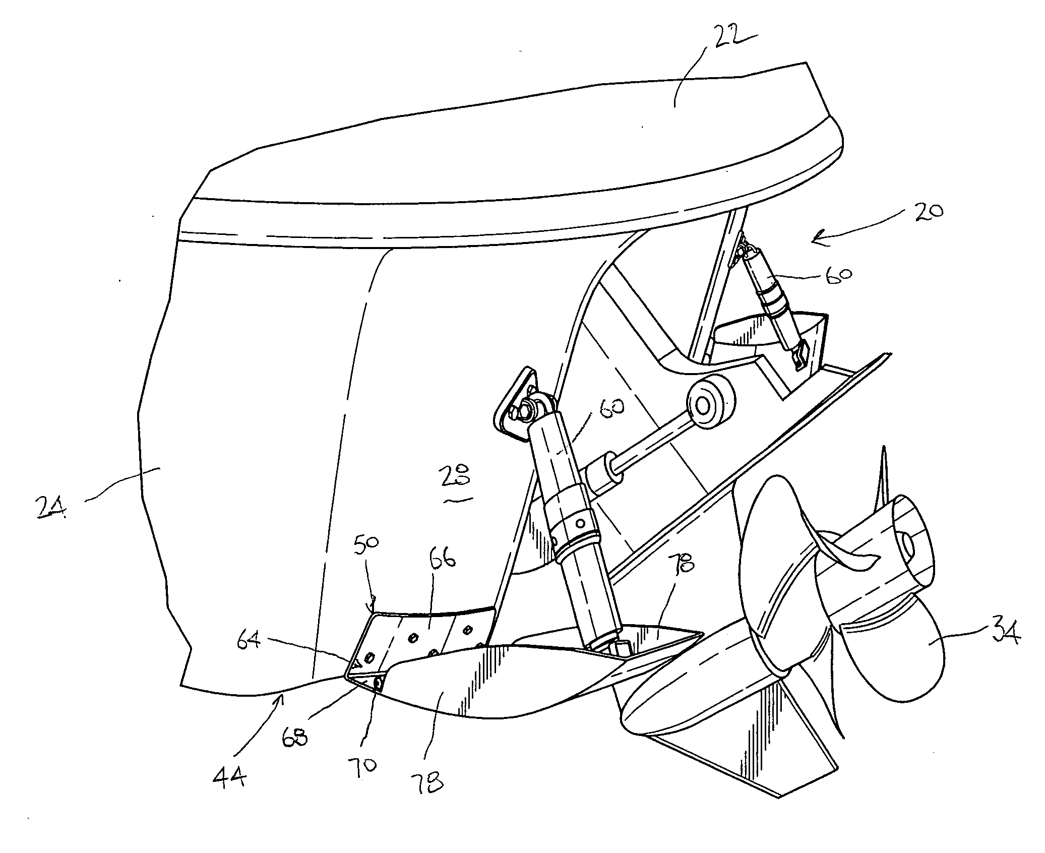 Device for adjusting boat wake