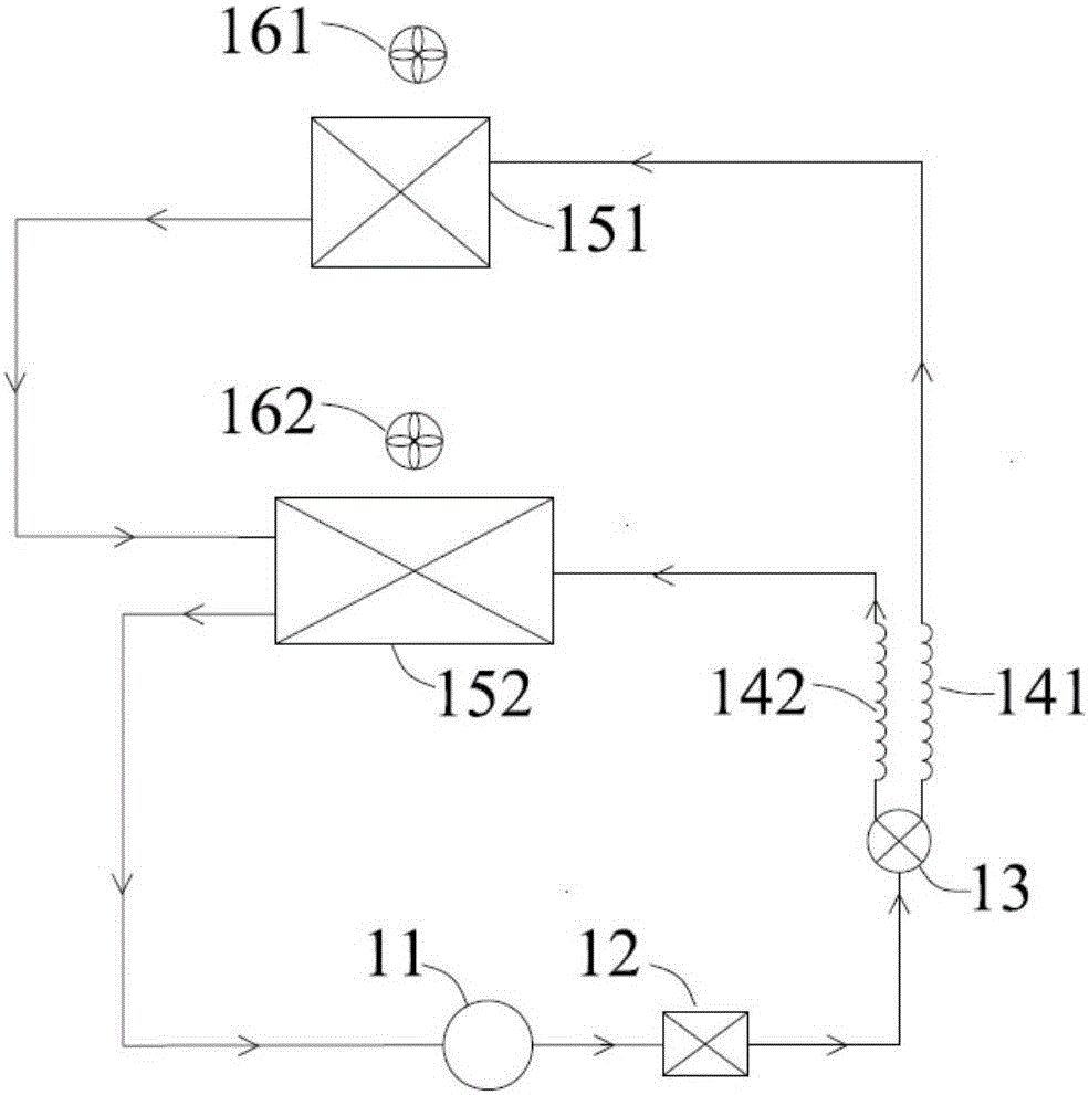 Series-parallel connection dual-evaporator refrigeration system, refrigerator provided with such system and control method