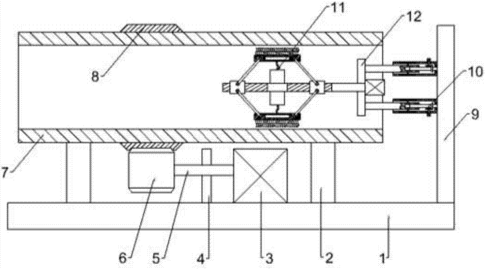 Anti-rust oil brushing device used for inner side of building pipeline