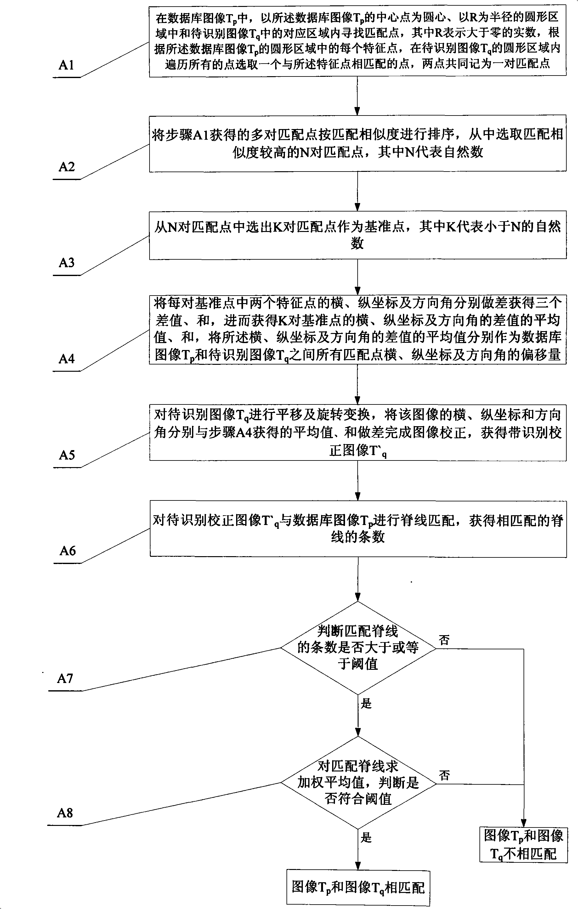 Fingerprint identification method combining point with line