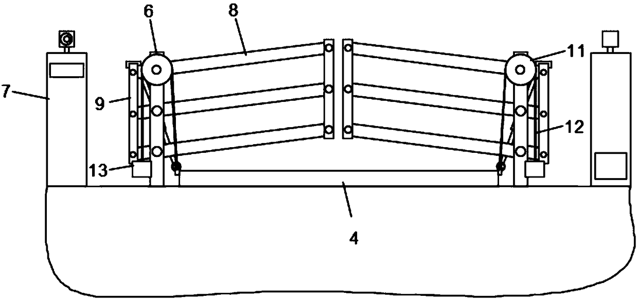 Self-power-generating type energy saving barrier gate used for toll station