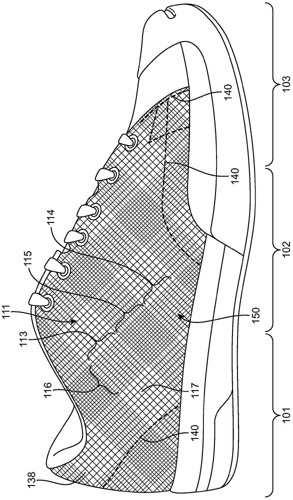 Article of footwear including an upper having a mesh material