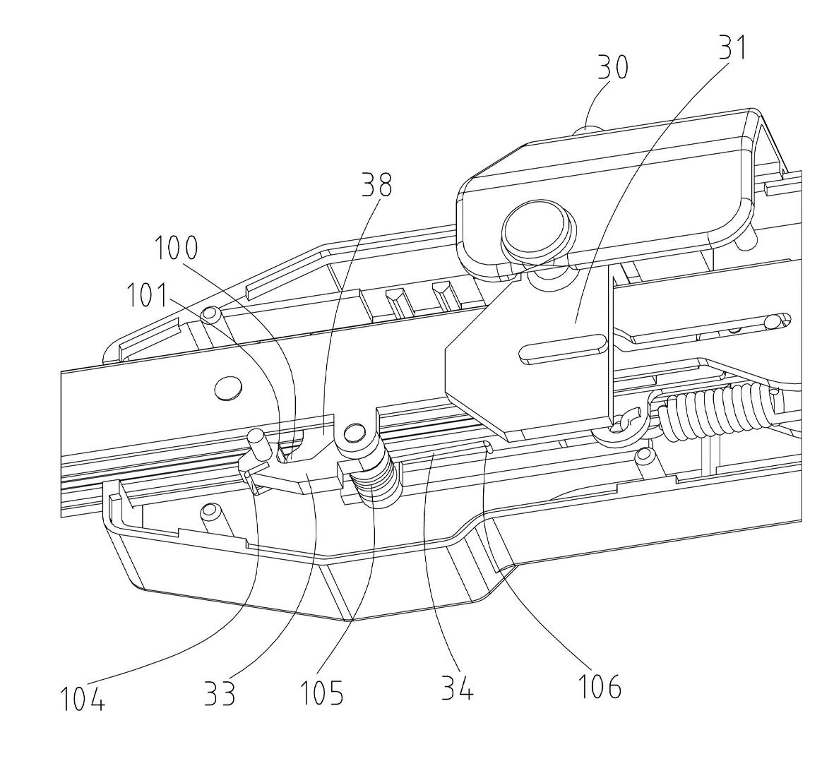 Linear cutting anastomat with double security mechanisms