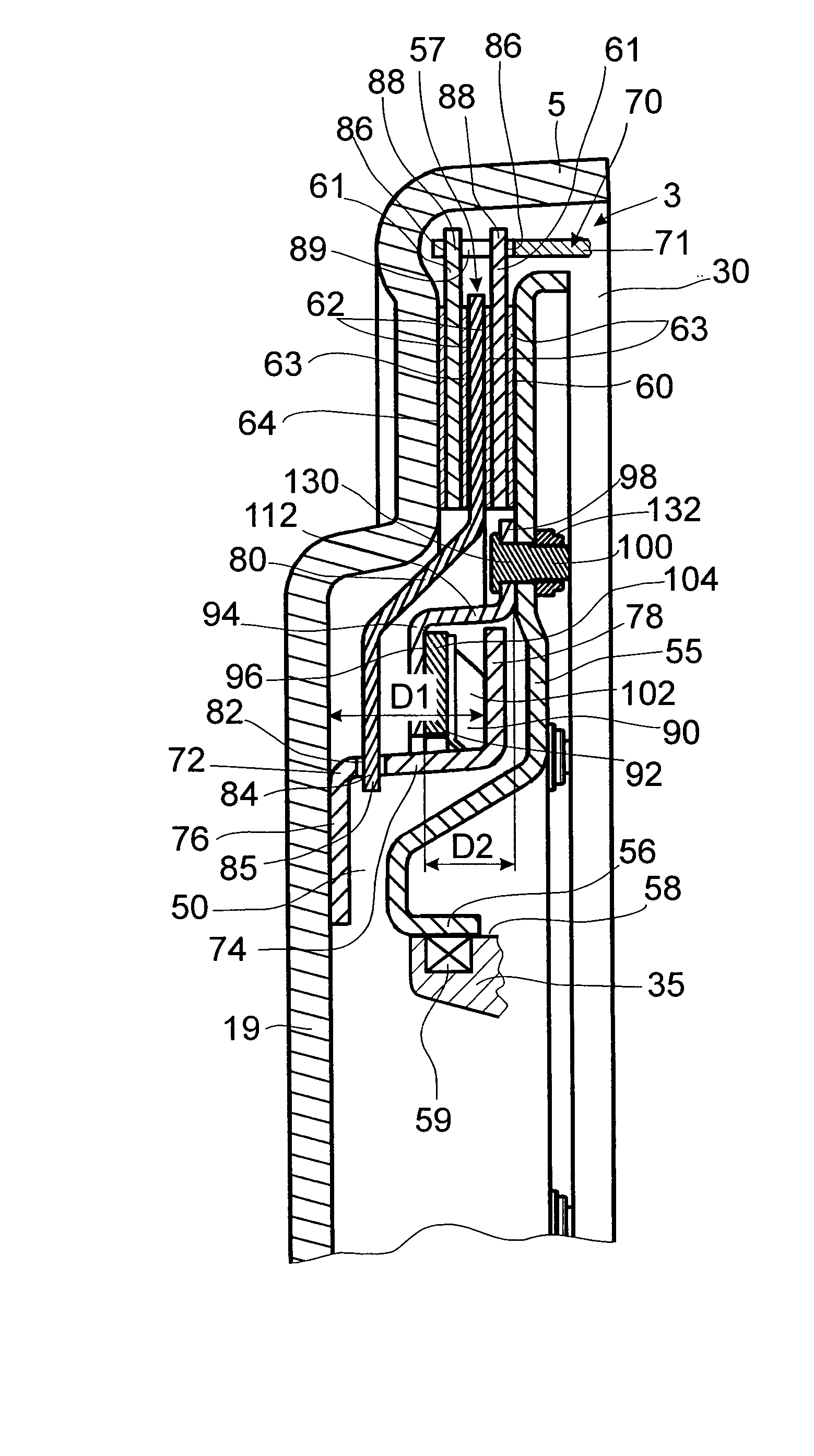 Bridging clutch for a hydrodynamic clutch device enclosed by a housing