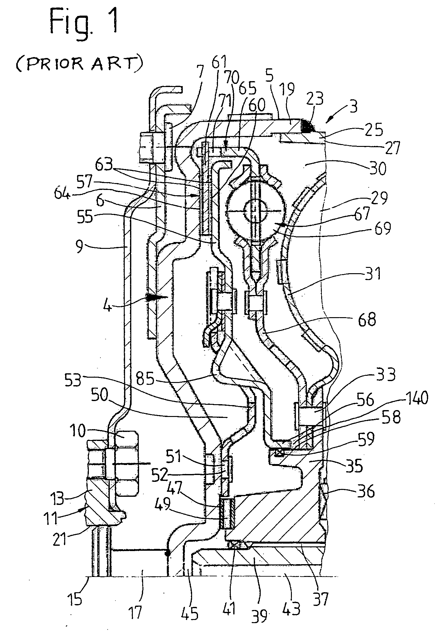 Bridging clutch for a hydrodynamic clutch device enclosed by a housing