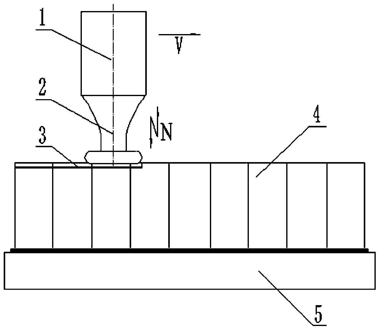 A high-frequency shock treatment method for the end face of aluminum honeycomb cells