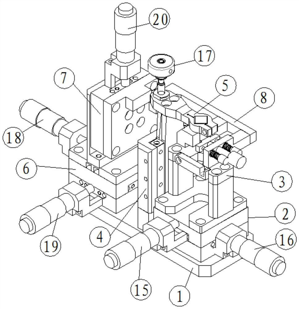 Novel four-piece optical fiber coupling alignment table and using method thereof