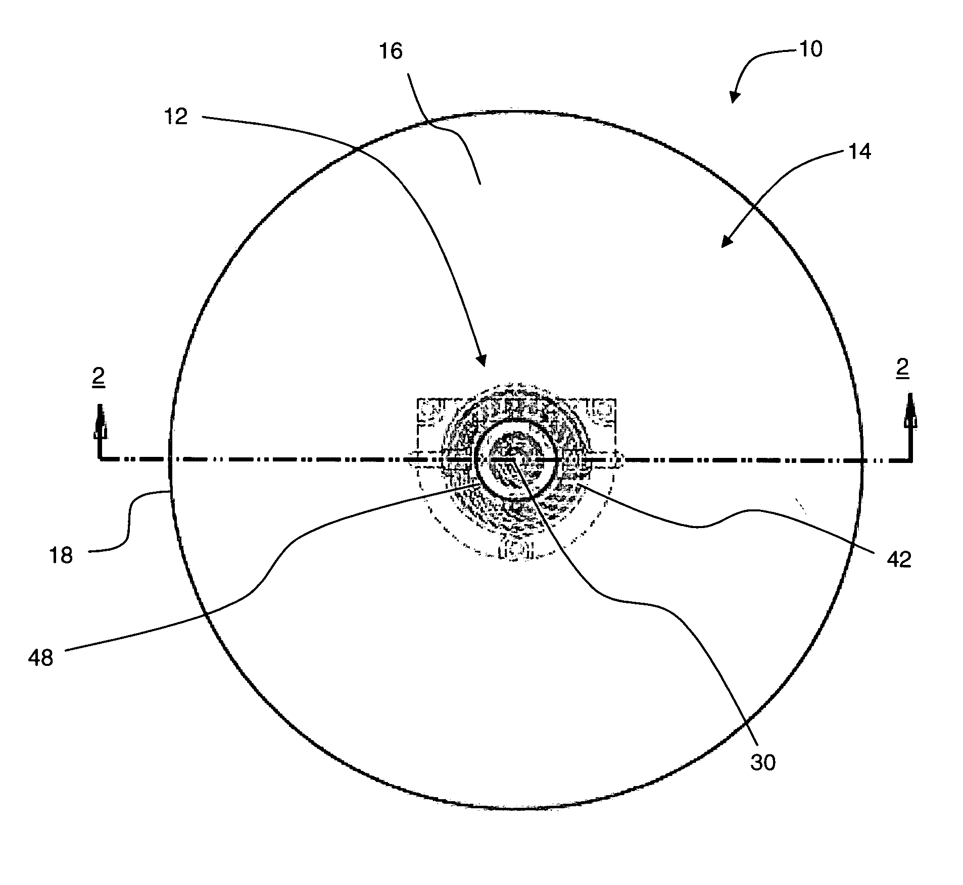 Stabilizing holographic disk medium against vibrations and/or controlling deflection of disk medium